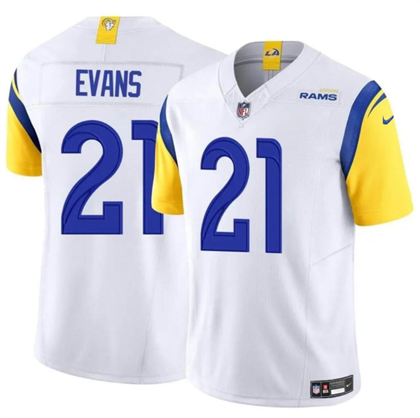 Men's White Los Angeles Rams #21 Zach Evans 2024 F.U.S.E Vapor Untouchable Stitched Football Jersey